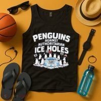 Resist Penguins Protest Funny Penguins Against Tank Top thumb 4
