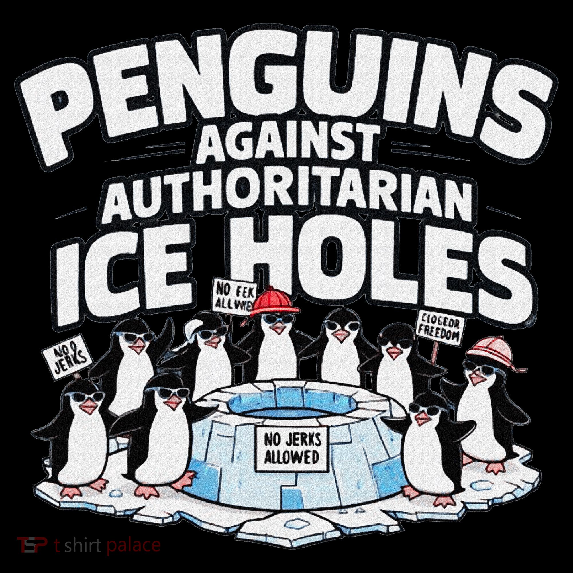 Resist Penguins Protest Funny Penguins Against Visor