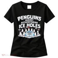 Resist Penguins Protest Funny Penguins Against Women's T-Shirt thumb 0