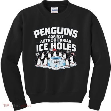 Resist Penguins Protest Funny Penguins Against Kids Sweatshirt