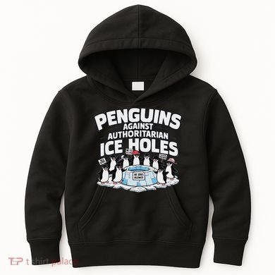 Resist Penguins Protest Funny Penguins Against Kids Hoodie