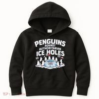 Resist Penguins Protest Funny Penguins Against Kids Hoodie thumb 0