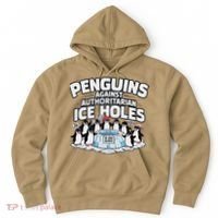 Resist Penguins Protest Funny Penguins Against Hoodie thumb 0