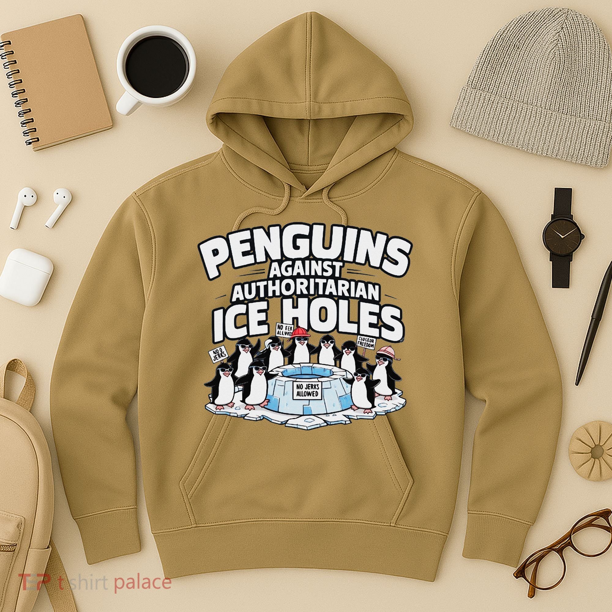 Resist Penguins Protest Funny Penguins Against Hoodie
