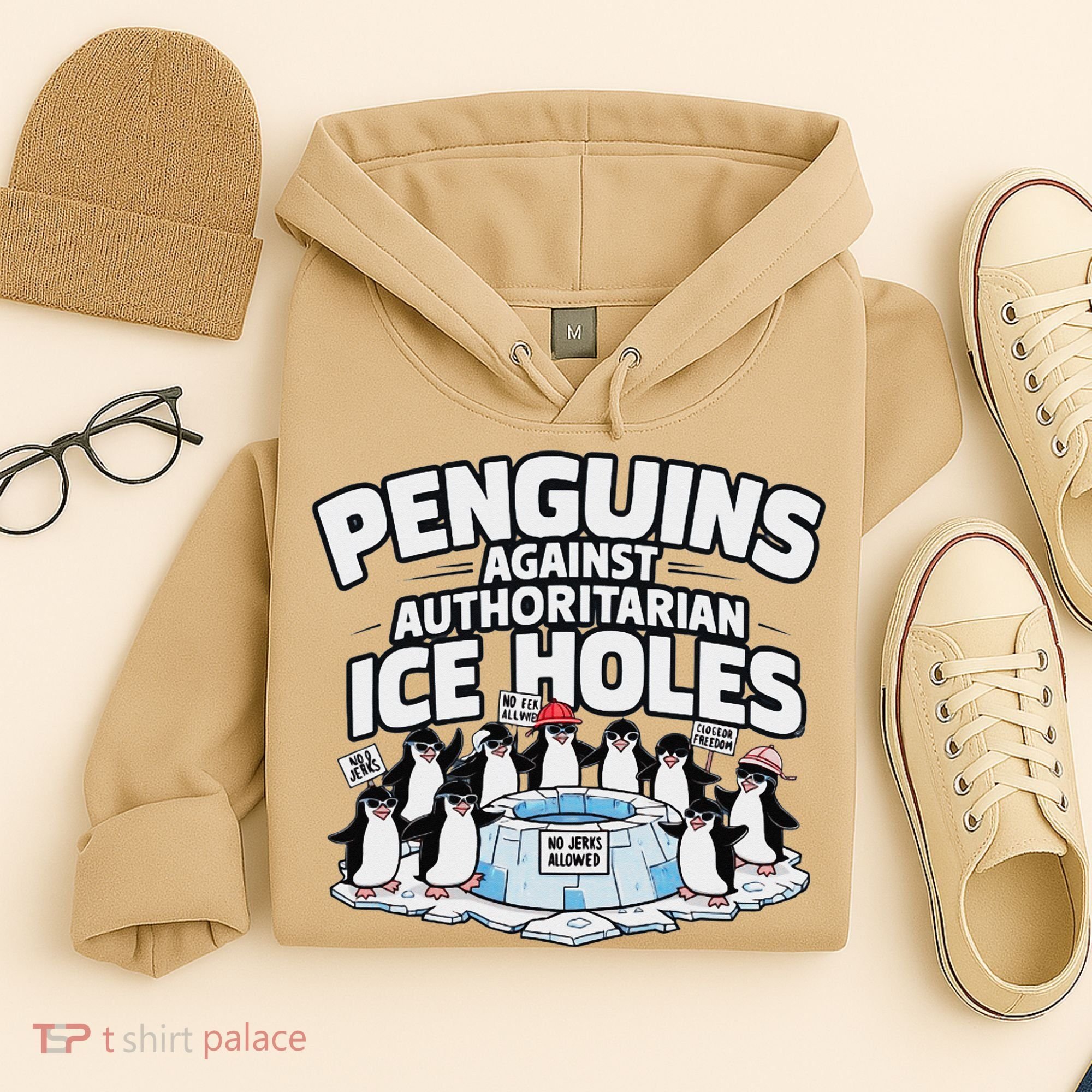 Resist Penguins Protest Funny Penguins Against Hoodie