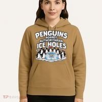 Resist Penguins Protest Funny Penguins Against Hoodie thumb 5
