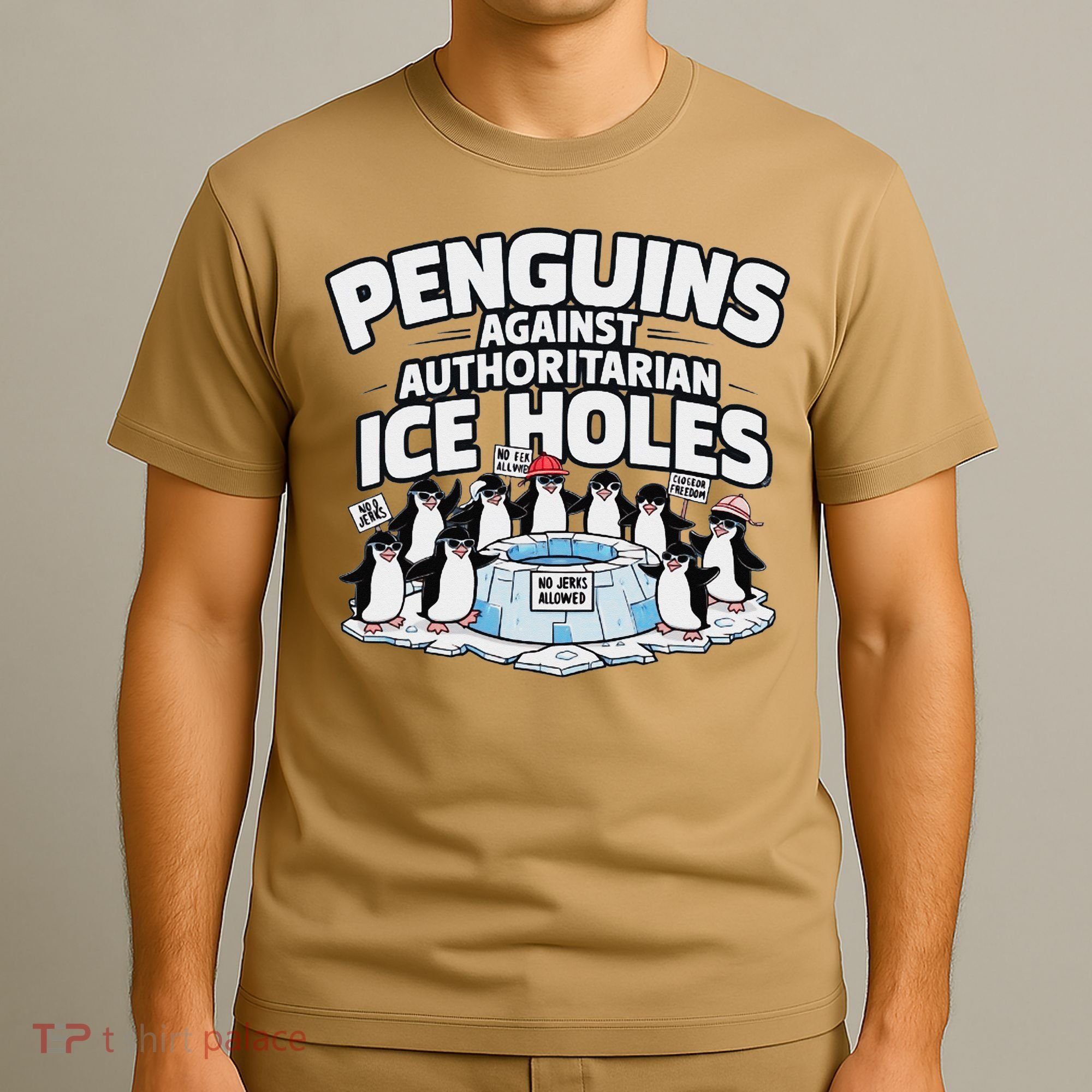 Resist Penguins Protest Funny Penguins Against T-Shirt