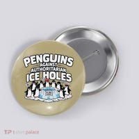 Resist Penguins Protest Funny Penguins Against Button thumb 0