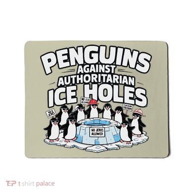 Resist Penguins Protest Funny Penguins Against Mousepad