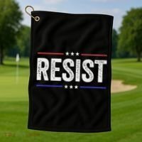 Resist Political Protest Demonstration Rebel Golf Towel thumb 1