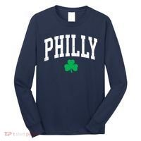 Retro Philly Philadelphia St Patricks Day Clover Boy Girl Long Sleeve Shirt thumb 0