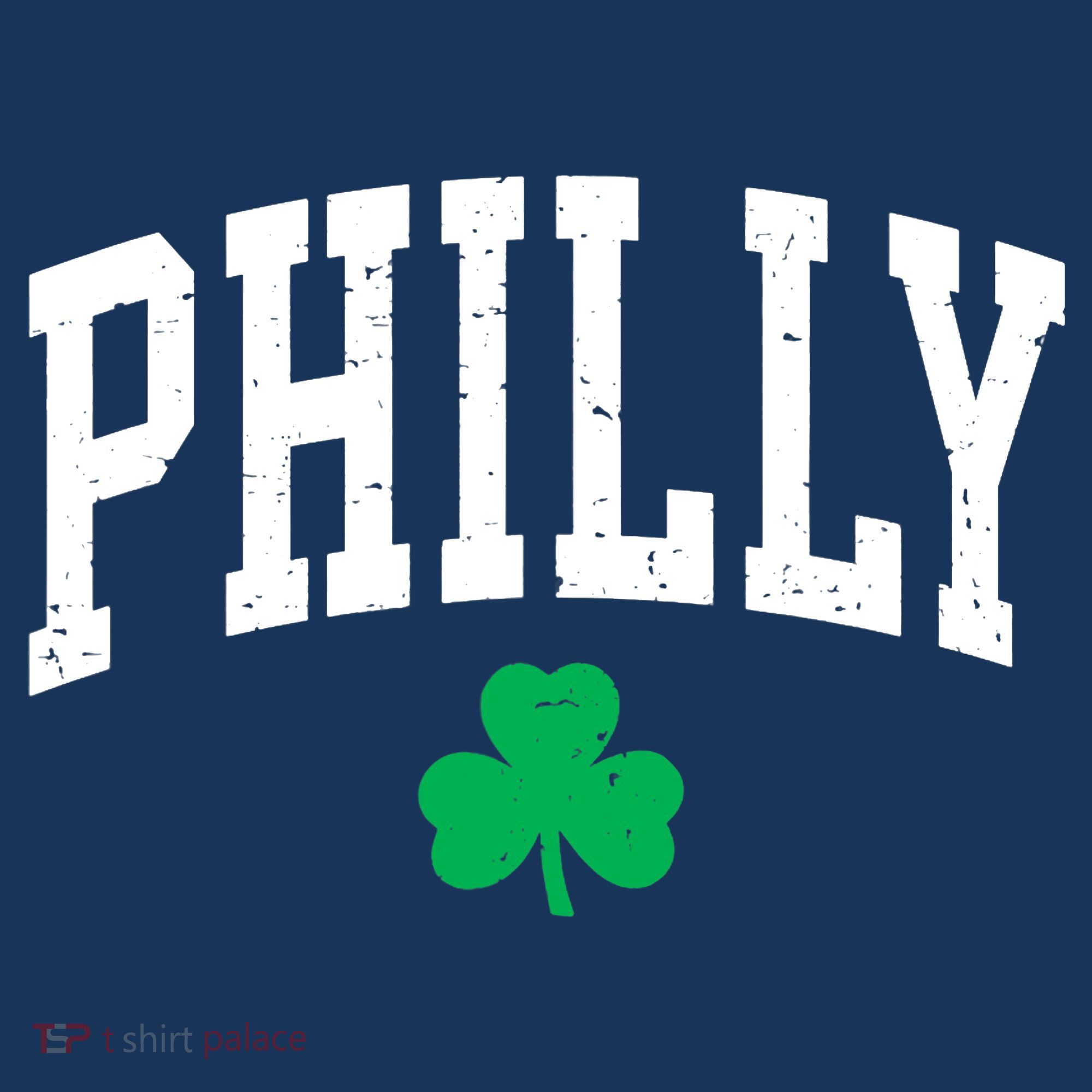 Retro Philly Philadelphia St Patricks Day Clover Boy Girl Long Sleeve Shirt