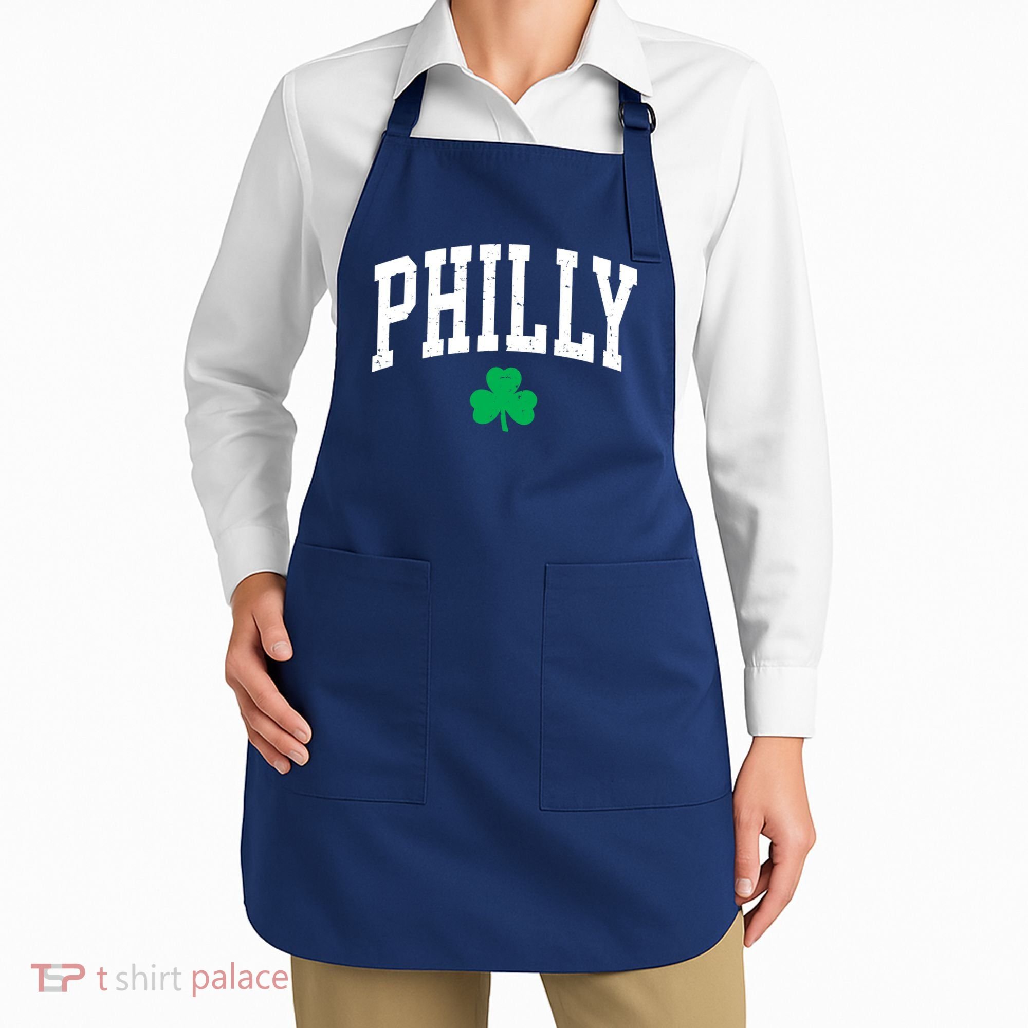 Retro Philly Philadelphia St Patricks Day Clover Boy Girl Apron