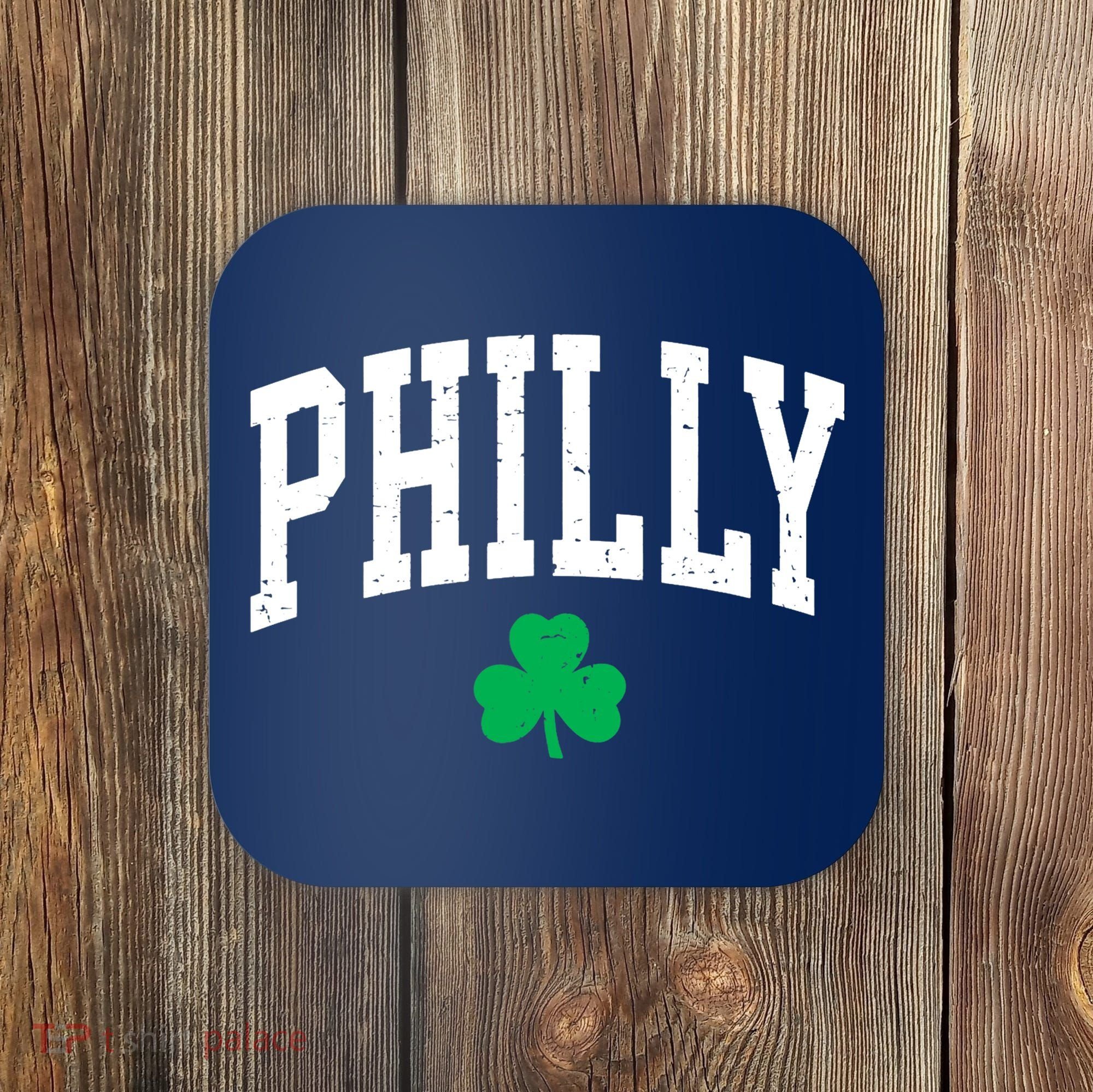Retro Philly Philadelphia St Patricks Day Clover Boy Girl Coaster