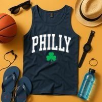 Retro Philly Philadelphia St Patricks Day Clover Boy Girl Tank Top thumb 4