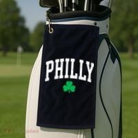 Retro Philly Philadelphia St Patricks Day Clover Boy Girl Golf Towel thumb 2
