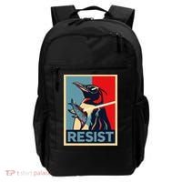 Resist Penguin Protest Bird With Sunglasses Sword Fish Art Backpack thumb 0