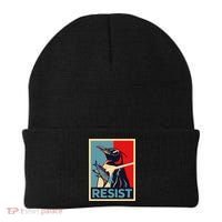 Resist Penguin Protest Bird With Sunglasses Sword Fish Art Beanie thumb 0