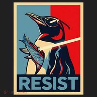 Resist Penguin Protest Bird With Sunglasses Sword Fish Art Beanie thumb 2