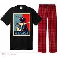 Resist Penguin Protest Bird With Sunglasses Sword Fish Art Pajama Set thumb 0