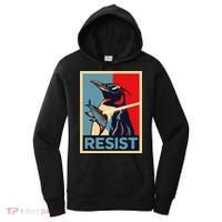Resist Penguin Protest Bird With Sunglasses Sword Fish Art Women's Hoodie thumb 0