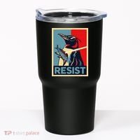 Resist Penguin Protest Bird With Sunglasses Sword Fish Art Tumbler thumb 0