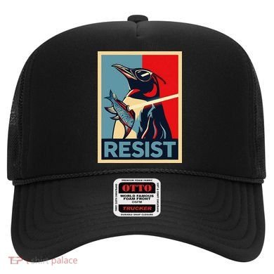Resist Penguin Protest Bird With Sunglasses Sword Fish Art Hat