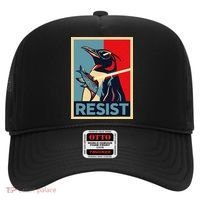 Resist Penguin Protest Bird With Sunglasses Sword Fish Art Hat thumb 0