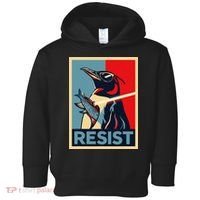 Resist Penguin Protest Bird With Sunglasses Sword Fish Art Toddler Hoodie thumb 0