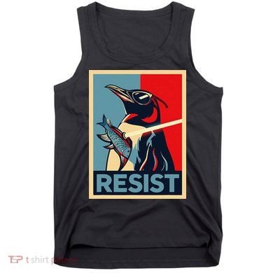 Resist Penguin Protest Bird With Sunglasses Sword Fish Art Tank Top