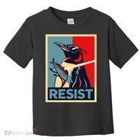 Resist Penguin Protest Bird With Sunglasses Sword Fish Art Toddler T-Shirt thumb 0