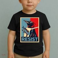 Resist Penguin Protest Bird With Sunglasses Sword Fish Art Toddler T-Shirt thumb 2