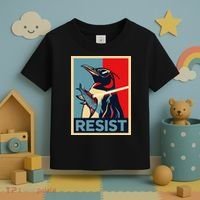 Resist Penguin Protest Bird With Sunglasses Sword Fish Art Toddler T-Shirt thumb 3