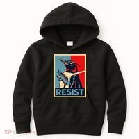 Resist Penguin Protest Bird With Sunglasses Sword Fish Art Kids Hoodie thumb 0