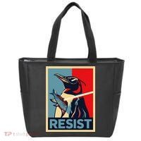 Resist Penguin Protest Bird With Sunglasses Sword Fish Art Tote Bag thumb 0
