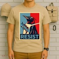 Resist Penguin Protest Bird With Sunglasses Sword Fish Art T-Shirt thumb 6