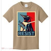Resist Penguin Protest Bird With Sunglasses Sword Fish Art Kids T-Shirt thumb 0