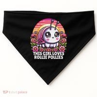 Roly Poly, Pill Bug Kawaii, This Girl Loves Rollie Pollies USA-Made Doggie Bandana thumb 0