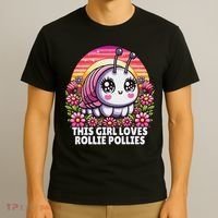 Roly Poly, Pill Bug Kawaii, This Girl Loves Rollie Pollies T-Shirt thumb 3