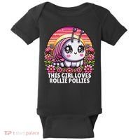Roly Poly, Pill Bug Kawaii, This Girl Loves Rollie Pollies Baby Bodysuit thumb 0