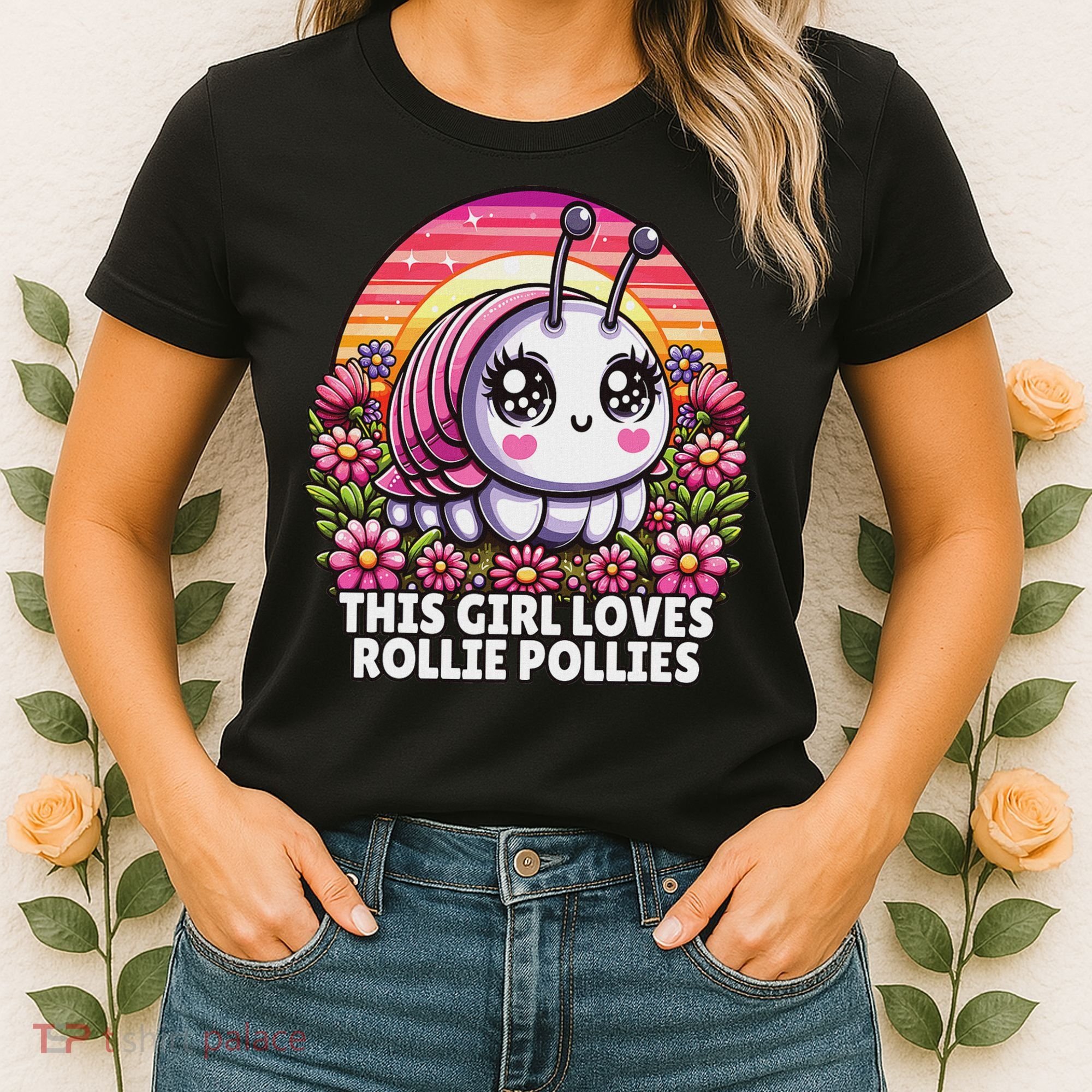 Roly Poly, Pill Bug Kawaii, This Girl Loves Rollie Pollies Women's T-Shirt