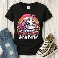Roly Poly, Pill Bug Kawaii, This Girl Loves Rollie Pollies Women's T-Shirt thumb 3