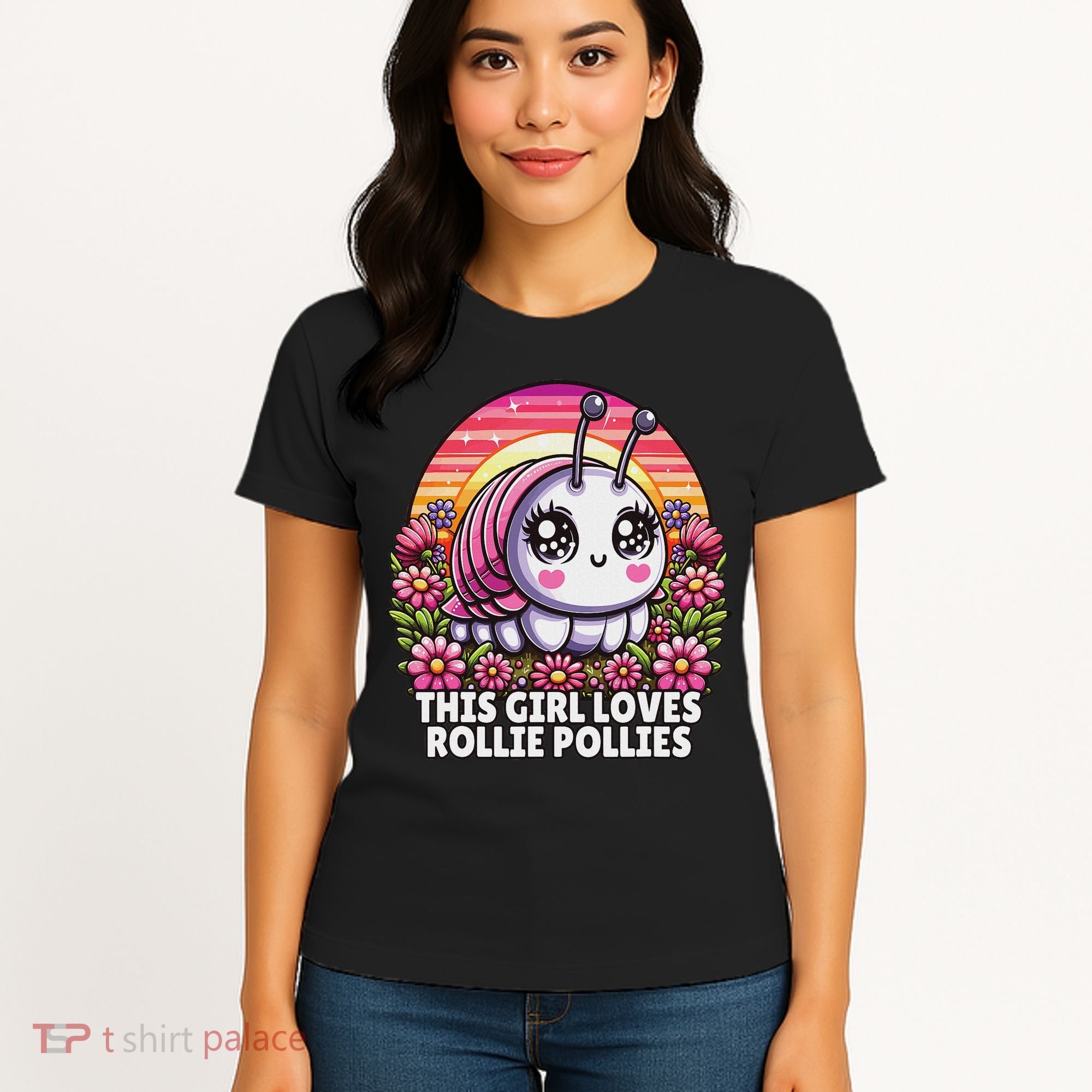 Roly Poly, Pill Bug Kawaii, This Girl Loves Rollie Pollies Women's T-Shirt