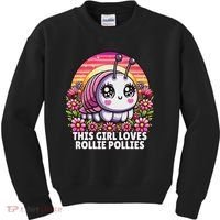Roly Poly, Pill Bug Kawaii, This Girl Loves Rollie Pollies Kids Sweatshirt thumb 0