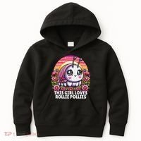Roly Poly, Pill Bug Kawaii, This Girl Loves Rollie Pollies Kids Hoodie thumb 0