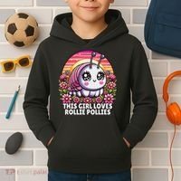 Roly Poly, Pill Bug Kawaii, This Girl Loves Rollie Pollies Kids Hoodie thumb 2