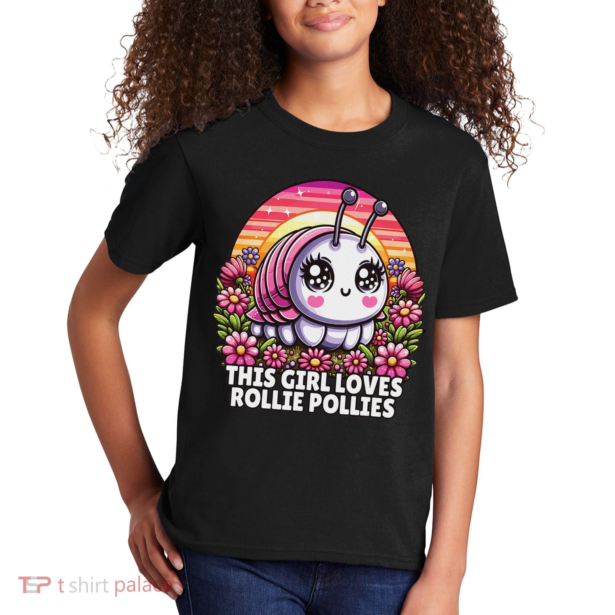 Roly Poly, Pill Bug Kawaii, This Girl Loves Rollie Pollies Kids T-Shirt
