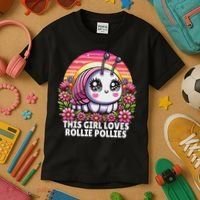 Roly Poly, Pill Bug Kawaii, This Girl Loves Rollie Pollies Kids T-Shirt thumb 3