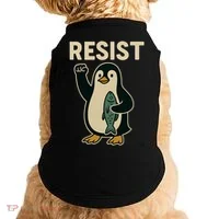 Resist Penguin Protest Against Tariffs Doggie Tank thumb 0