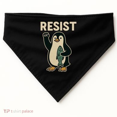 Resist Penguin Protest Against Tariffs USA-Made Doggie Bandana